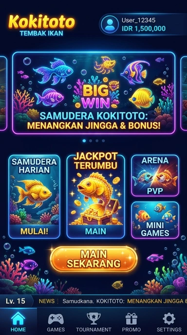 Tampilan antarmuka aplikasi kokitoto yang intuitif.